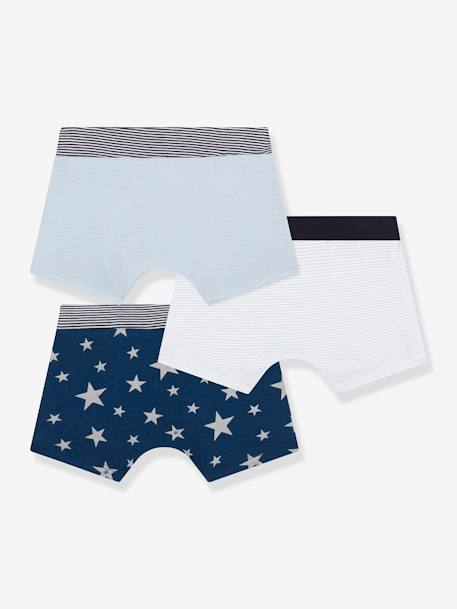 Lot de 3 boxers étoile en coton PETIT BATEAU blanc imprimé 2 - vertbaudet enfant 