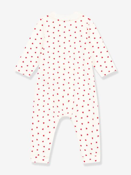 Combinaison longue petits cœurs bébé PETIT BATEAU blanc imprimé 2 - vertbaudet enfant 