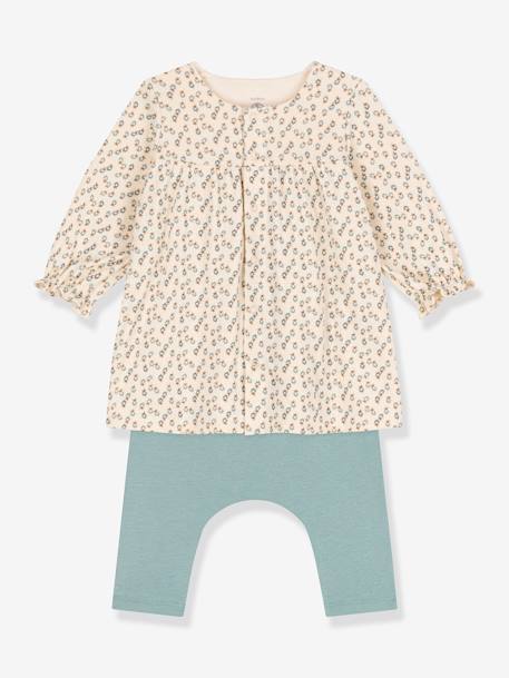 Robe en tubique et legging bébé PETIT BATEAU beige 2 - vertbaudet enfant 