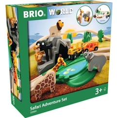 Jouet-Brio World Circuit Reportage Safari - Coffret complet 26 pièces - Circuit de train en bois - Ravensburger - Mixte dès 3 ans - 33960