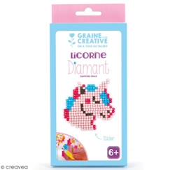 Jouet-Activités artistiques et musicales-Loisirs créatifs-Gommettes, collage et modelage-Kit Diamant mosaique Licorne - Graine Creative - Pour Enfant à partir de 5 ans - Orange et Rose