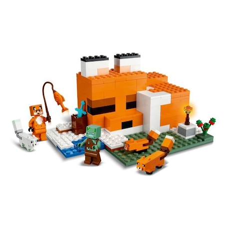 LEGO® 21178 Minecraft Le Refuge du Renard, Jouet de Construction Maison, Enfants dès 8 ans, Set avec Figurines Zombie, Animaux ORANGE 2 - vertbaudet enfant 