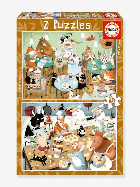 Puzzles Contes de la Forêt 2x48 - EDUCA BORRAS marron 1 - vertbaudet enfant 