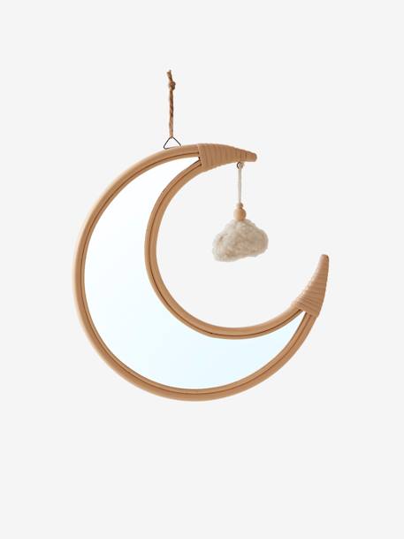 Miroir en rotin lune et nuage beige 1 - vertbaudet enfant 