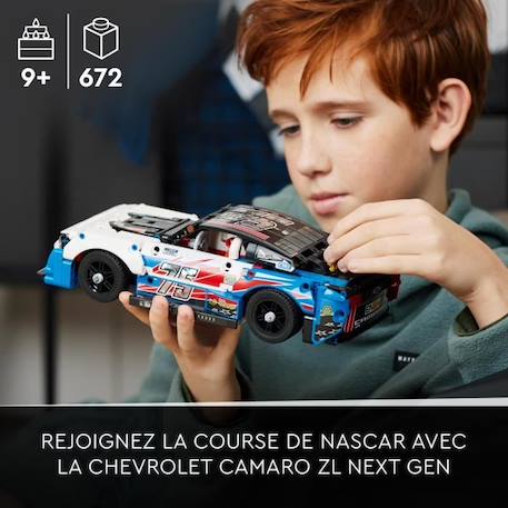 LEGO® Technic 42153 Chevrolet Camaro ZL1 NASCAR Next Gen, Maquette de Voiture de Sport BLANC 4 - vertbaudet enfant 