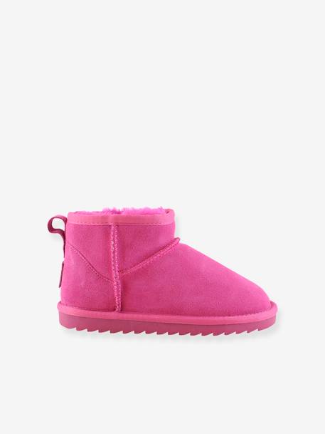 Boots fourrées enfant COLORS OF CALIFORNIA® camel+fuchsia+noir 8 - vertbaudet enfant 