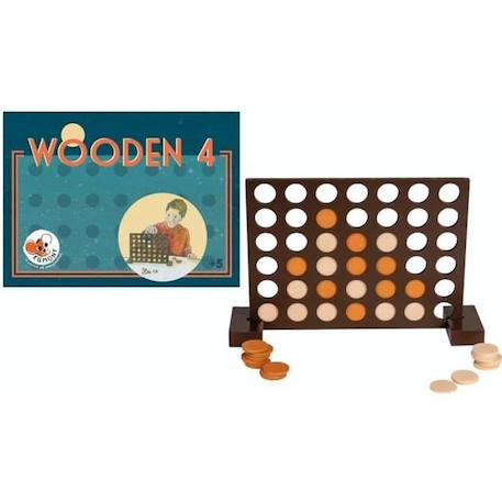 Puissance 4 en bois - Egmont Toys - Wooden 4 - Jeu de réflexion et stratégie - Pour enfants MARRON 1 - vertbaudet enfant 