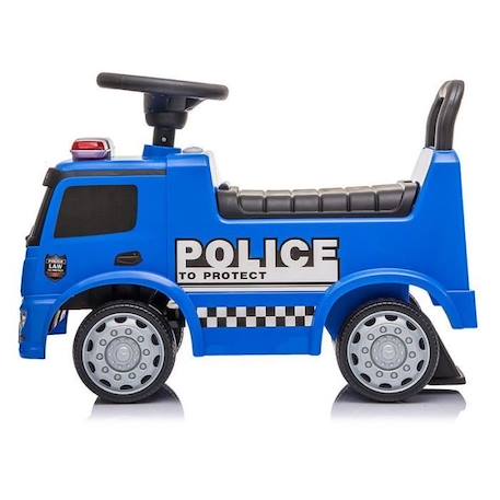 Porteur Mercedes Antos Police Truck pour enfant - Milly Mally - Bleu - Jouet en plastique avec 4 roues BLEU 3 - vertbaudet enfant 