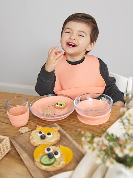 Coffret repas LÄSSIG Glass en verre et silicone Apricot 2 - vertbaudet enfant 