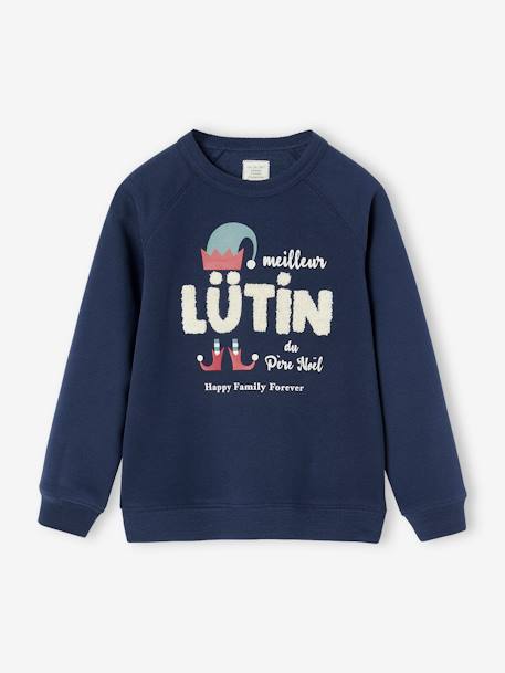 Sweat de Noël enfant collection capsule 'Happy Family Forever' marine 2 - vertbaudet enfant 