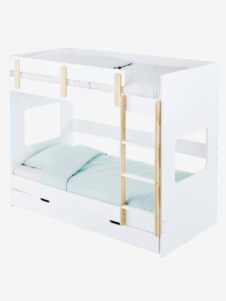 Lits superposés LIGNE EVEREST blanc/bois 2 - vertbaudet enfant 