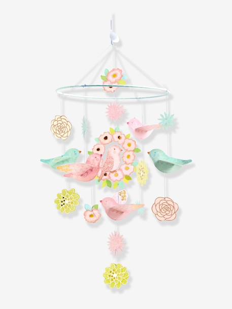 Mobile en papier Oiseaux et Fleurs - DJECO rose imprimé 1 - vertbaudet enfant 