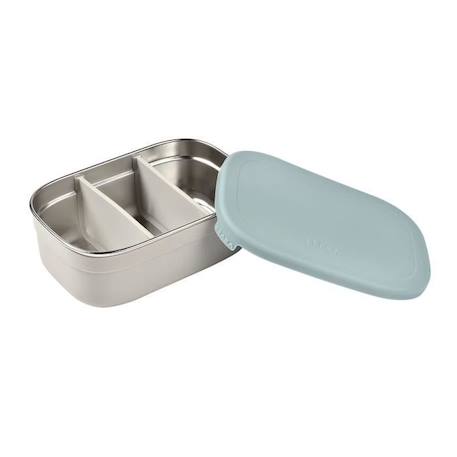 BEABA, Boîte repas enfant en inox, couvercle en silicone et housse de protection, Gris velours et bleu BLEU 5 - vertbaudet enfant 