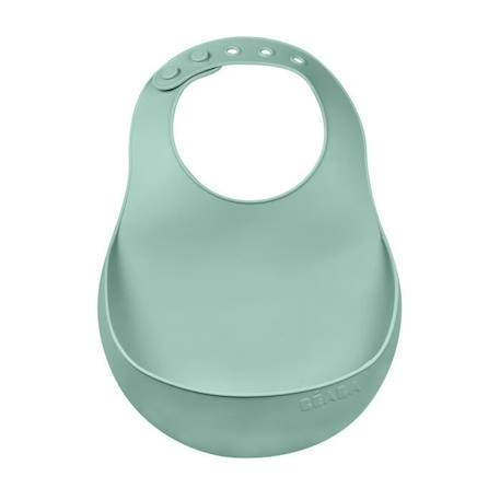 Bavoir en silicone - BEABA - sage green - Poche de retenue des aliments - Fermeture réglable - Sans BPA VERT 1 - vertbaudet enfant 