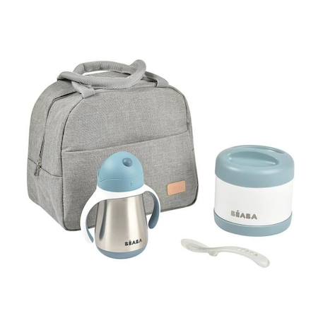 BEABA, Set repas bébé on-the-go, windy blue BLEU 2 - vertbaudet enfant 