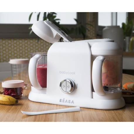 BEABA, Babycook Duo, robot bébé 4 en 1, contenance XXL, blanc BLANC 4 - vertbaudet enfant 