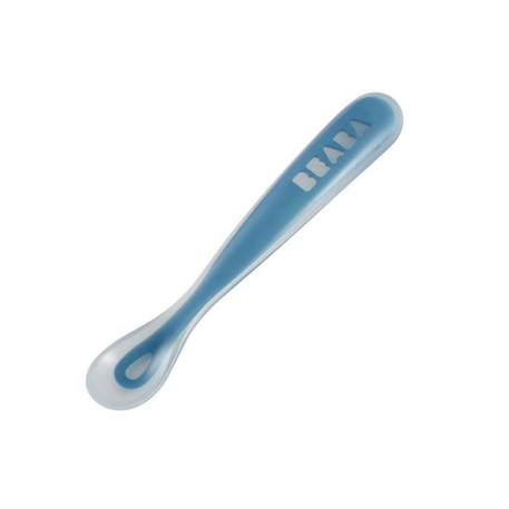 Cuillère 1er Repas Soft en Silicone Bleu - BEABA - Cuillères - 6 mois - Mixte BLEU 1 - vertbaudet enfant 