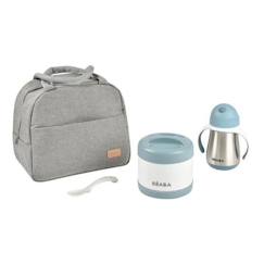 Puériculture-Repas-Vaisselle, coffret repas-BEABA, Set repas bébé on-the-go, windy blue