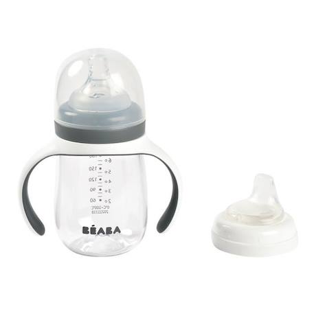 Biberon d'apprentissage - BEABA - 2 en 1 - 210ml - Gris GRIS 1 - vertbaudet enfant 