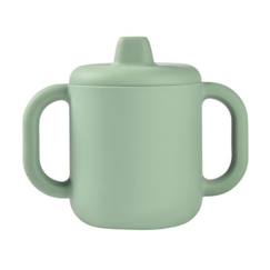 -Tasse d'apprentissage en silicone - BEABA - sage green - 150 ml - pour bébé de 6 mois et plus