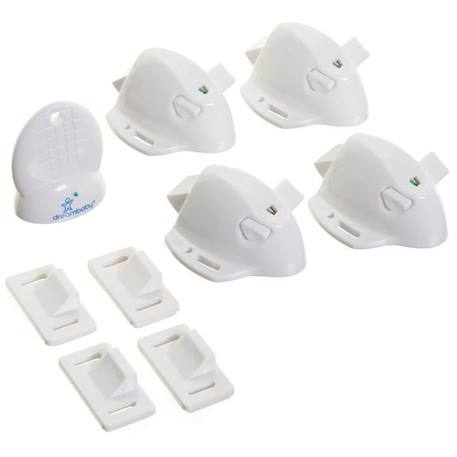 DREAMBABY® Mag Lock Adhésif - 4 verrous de protection adhésif + 1 clé BLANC 2 - vertbaudet enfant 