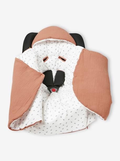 Nid d'ange transformable en gaze de coton sauge+terracotta 11 - vertbaudet enfant 