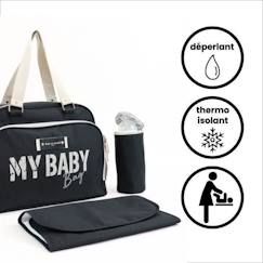 -Sac à langer quotidien BABY ON BOARD SIMPLY BABYBAG - Noir - Grande Capacité - Matelas à langer - Porte Biberon Isotherme