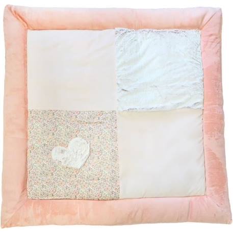 TAPIS DE PARC ANTIDERAPANT 100X100 cm LAPINOU ROSE 3 - vertbaudet enfant 