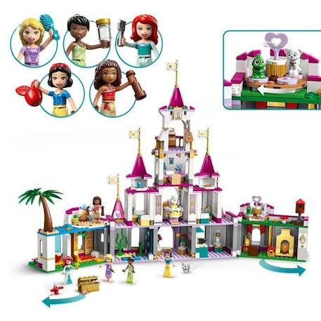 LEGO 43205 Disney Princess Aventures Épiques dans le Château, Jouet Ariel, Vaiana et Raiponce, Figurines Animaux, Enfants Dès 6 Ans BLANC 2 - vertbaudet enfant 