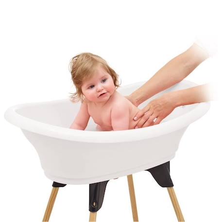 Kit baignoire VASCO Blanc Muguet : baignoire + pieds + tuyau de vidange - THERMOBABY BLANC 4 - vertbaudet enfant 