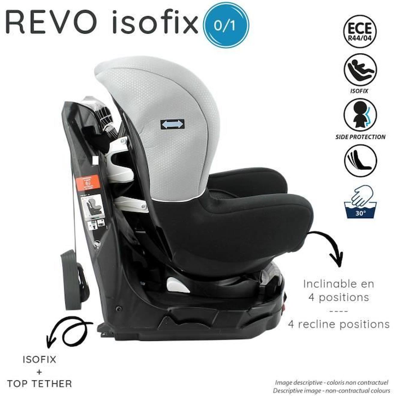 Siege auto non shop isofix dos route