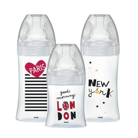 DODIE Lot de 3 biberons City BLANC 1 - vertbaudet enfant 