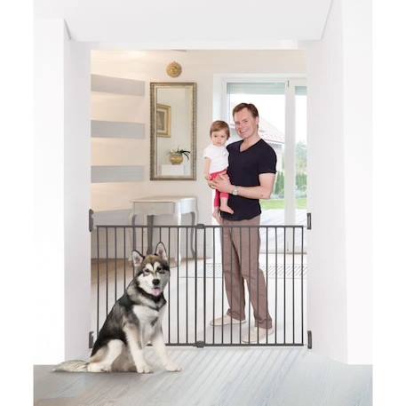 DREAMBABY Barrière de sécurité Extra large BROADWAY Gro Gate - A visser -  L 76/134,5 x H 76 cm - Grise GRIS 4 - vertbaudet enfant 