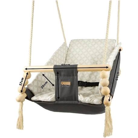 Bascule pour bébé - VELINDA - Gris-Beige - Style scandinave - Inclinaison ajustable BEIGE 4 - vertbaudet enfant 