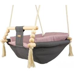 Bascule pour bébé - VELINDA - Gris, Rose clair - Style scandinave - Inclinaison ajustable - Ceinture de sécurité  - vertbaudet enfant