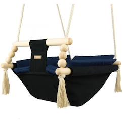 Jouet-Premier âge-Bascules, chariots de marche, trotteurs et porteurs-Bascule pour bébé - VELINDA - Noir, Bleu marine - Style scandinave