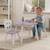 KidKraft Table de rangement et chaises enfant Ronde Lavande et blanc BLANC 3 - vertbaudet enfant 