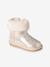 Boots déperlantes zippées fourrées fille beige doré+gris+marron 1 - vertbaudet enfant 