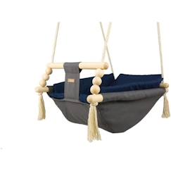 -Bascule pour bébé - VELINDA - Gris, Bleu marine - Style scandinave