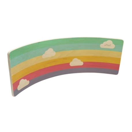 Planche d'équilibre en bois ELINELI - Arc-en-ciel - Mixte - A partir de 6 ans - Pour enfant - Garantie 2 ans BLANC 2 - vertbaudet enfant 