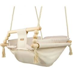 Jouet-Premier âge-Bascule pour bébé Velinda - Style scandinave - En bois et coton de haute qualité - Couleur crème