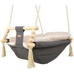 -Bascule pour bébé - VELINDA - Gris-Beige - Style scandinave - Inclinaison ajustable