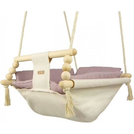 Bascule pour bébé Velinda - Style scandinave - Crème, Rose clair ROSE 1 - vertbaudet enfant 