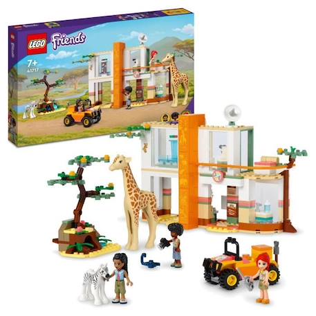 LEGO 41717 Friends Le Centre de Sauvetage de la Faune de Mia, Jouet Vétérinaire, avec Figurines d'Animaux de Safari, Enfants 7 Ans BLANC 1 - vertbaudet enfant 