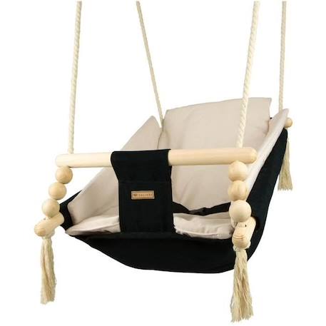 Bascule pour bébé - VELINDA - Noir - Style scandinave - Inclinaison ajustable - Ceinture de sécurité NOIR 2 - vertbaudet enfant 