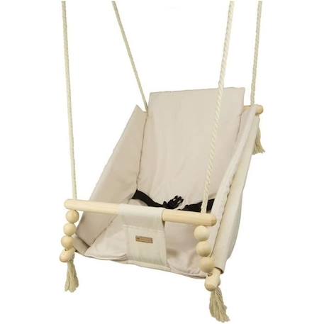 Bascule pour bébé Velinda - Style scandinave - En bois et coton de haute qualité - Couleur crème BEIGE 3 - vertbaudet enfant 