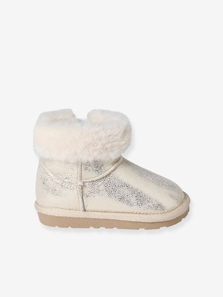 Boots déperlantes zippées fourrées bébé beige doré 2 - vertbaudet enfant 