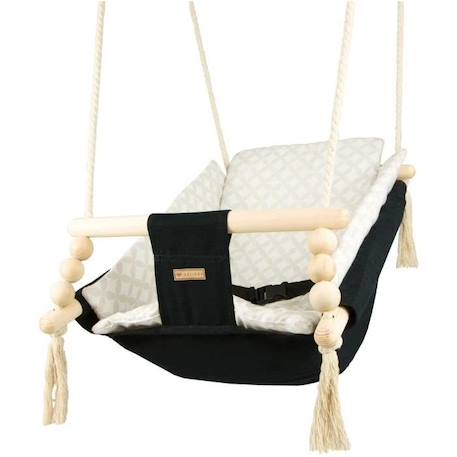 Bascule pour bébé Velinda - Noir, Carreaux Crème - Style scandinave NOIR 2 - vertbaudet enfant 