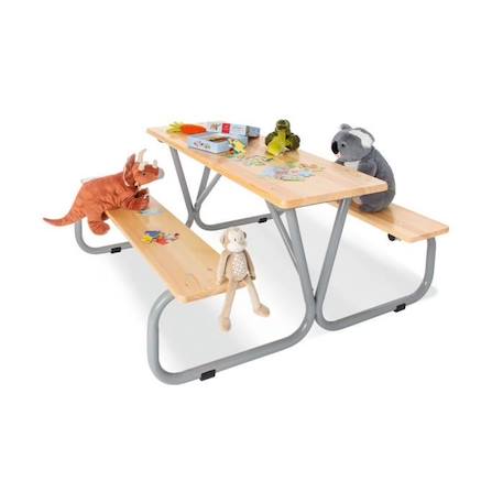 Pinolino - Salon de Jardin - 2 bancs + 1 table BEIGE 1 - vertbaudet enfant 