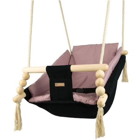 Bascule pour bébé Velinda - Noir, rose clair - Style scandinave NOIR 2 - vertbaudet enfant 